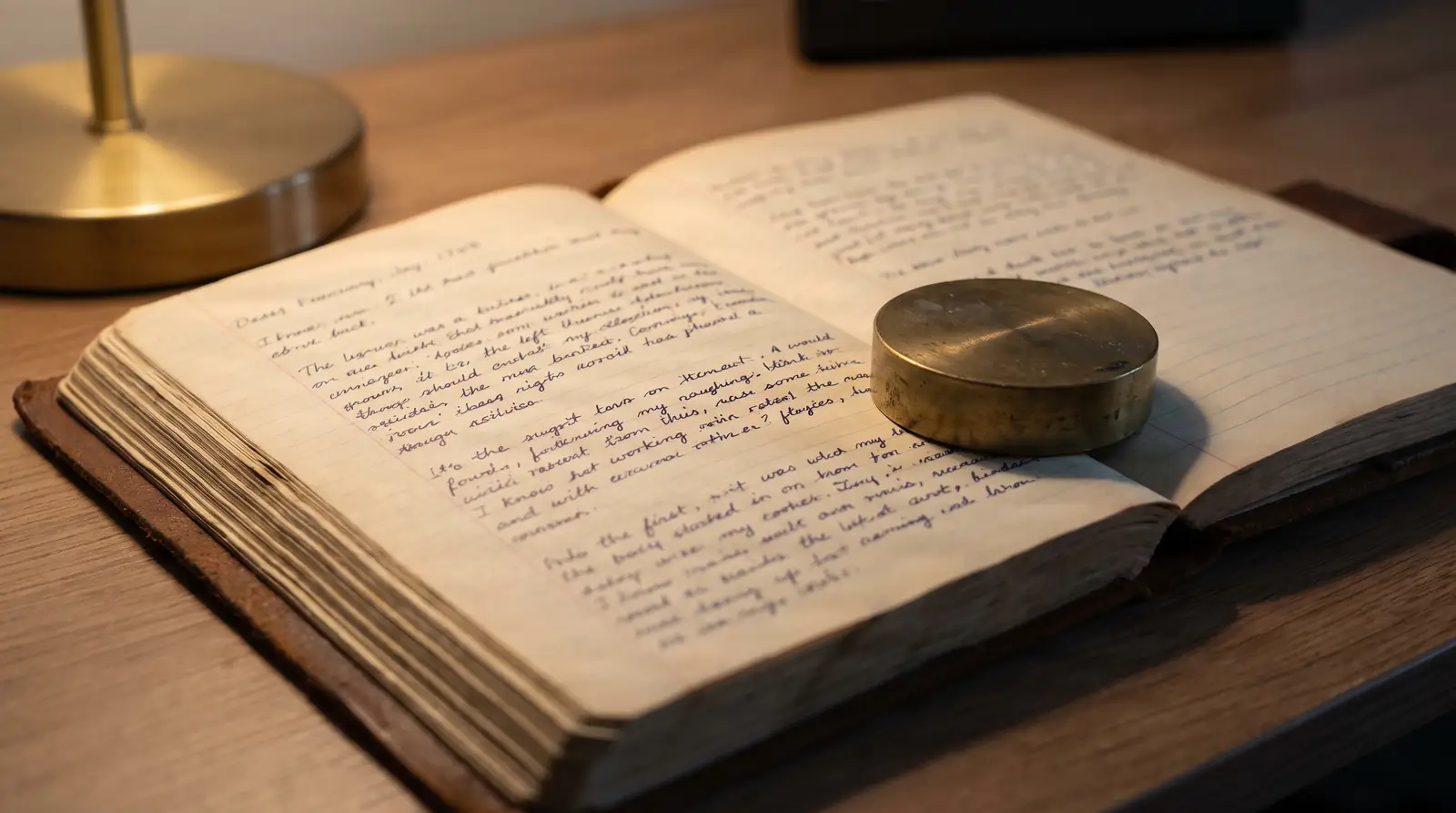 An open archival ledger in a records room